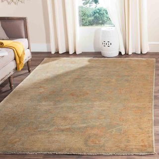 Safavieh Oushak OSH115 Dark Green/Brown Area Rug Room Scene Feature