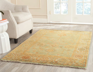 Safavieh Oushak OSH117 Dark Green/Light Green Area Rug Room Scene Feature