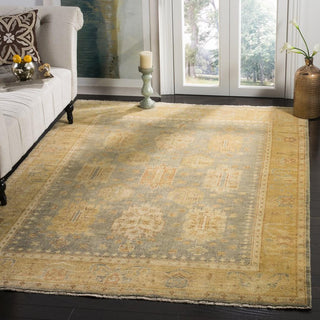 Safavieh Oushak OSH126 Grey/Gold Area Rug Room Scene Feature