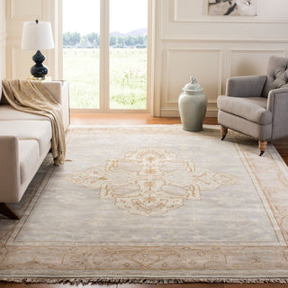 Safavieh Oushak OSH233 Light Blue/Brown Area Rug Room Scene Feature