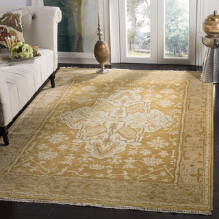 Safavieh Oushak OSH233 Gold/Brown Area Rug Room Scene Feature