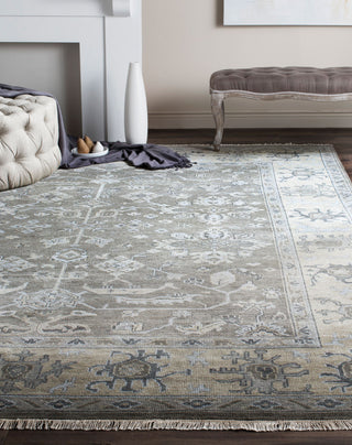 Safavieh Oushak OSH235 Charcoal/Sandstone Area Rug Room Scene Feature