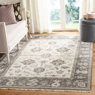 Safavieh Oushak OSH235 Ivory/Charcoal Area Rug Room Scene Feature