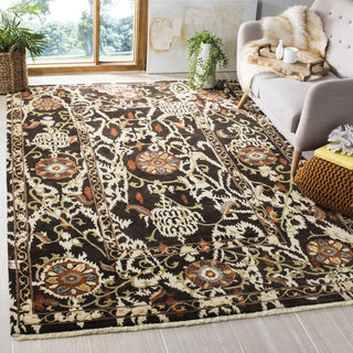 Safavieh Oushak OSH422 Dark Brown/Multi Area Rug Room Scene Feature