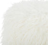 Safavieh Momina Faux Fur Square Ottoman White and Brass Furniture 