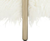 Safavieh Momina Faux Fur Square Ottoman White and Brass Furniture 