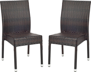 Safavieh Newbury Wicker Chair Black/Brown Furniture 