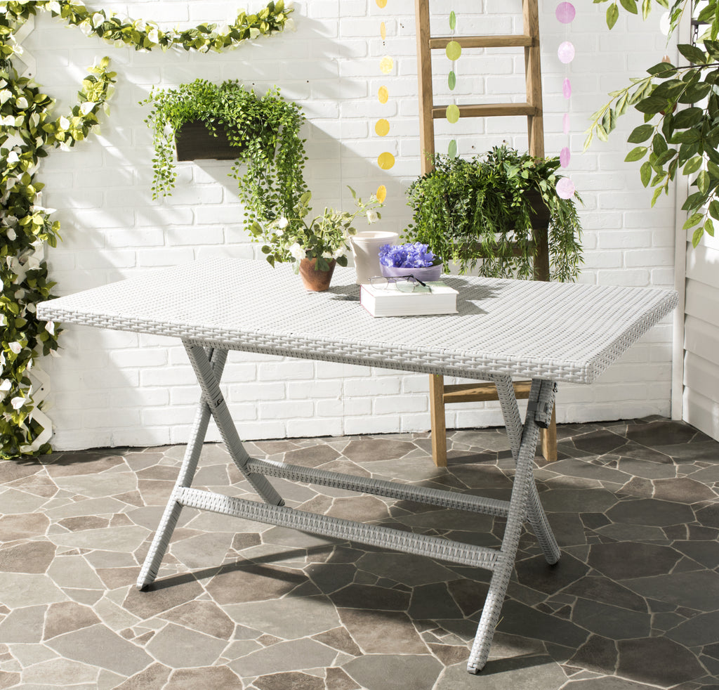 Safavieh Dilettie Rectangle Folding Table Grey Furniture  Feature