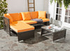Safavieh Likoma Wicker 3 Pc Outdoor Set Brown/Orange/White Furniture 