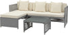 Safavieh Likoma Wicker 3 Pc Outdoor Set Grey/Beige/White Furniture 