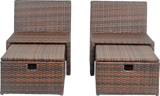 Safavieh Telford Rattan Outdoor Sette And Storage Ottoman With Red Accent Pillows Brown/Tan/Red Furniture 