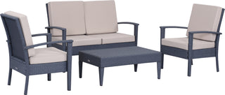 Safavieh Myers 4 Pc Outdoor Set Titanium/Sand Furniture 