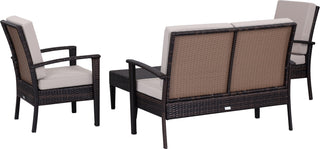 Safavieh Myers 4 Pc Outdoor Set Brown/Sand Furniture 