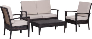 Safavieh Myers 4 Pc Outdoor Set Brown/Sand Furniture 