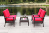 Safavieh Myers 4 Pc Outdoor Set Brown/Red Furniture 