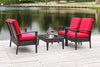 Safavieh Myers 4 Pc Outdoor Set Brown/Red  Feature