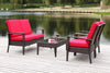 Safavieh Myers 4 Pc Outdoor Set Brown/Red Furniture 