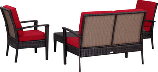 Safavieh Myers 4 Pc Outdoor Set Brown/Red Furniture 