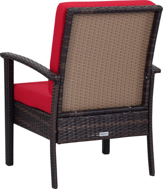 Safavieh Myers 4 Pc Outdoor Set Brown/Red Furniture 