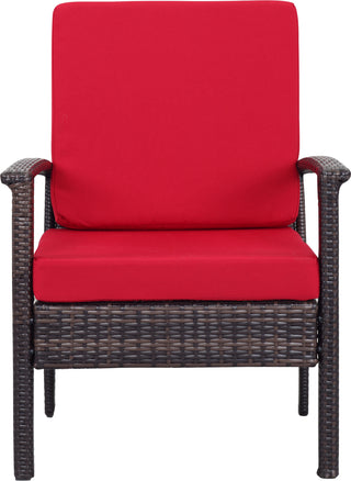 Safavieh Myers 4 Pc Outdoor Set Brown/Red Furniture Main