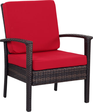 Safavieh Myers 4 Pc Outdoor Set Brown/Red Furniture 