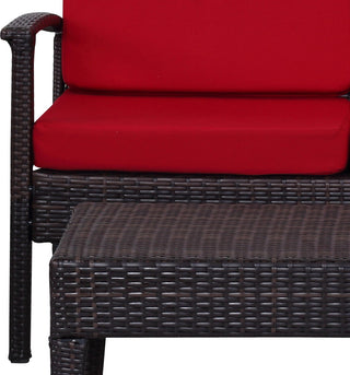 Safavieh Myers 4 Pc Outdoor Set Brown/Red Furniture 