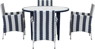 Safavieh Cooley 5 Pc Outdoor Set Navy/White Furniture Main