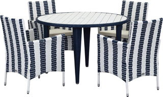 Safavieh Cooley 5 Pc Outdoor Set Navy/White Furniture 