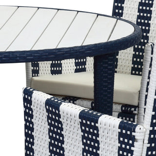 Safavieh Cooley 5 Pc Outdoor Set Navy/White Furniture 