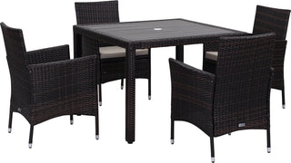 Safavieh Frazier 5 Pc Outdoor Set Brown/Sand Furniture 