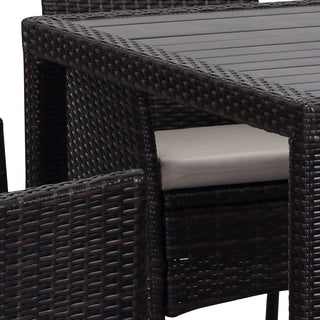 Safavieh Frazier 5 Pc Outdoor Set Brown/Sand Furniture 