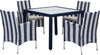 Safavieh Frazier 5 Pc Outdoor Set Navy/White Furniture 