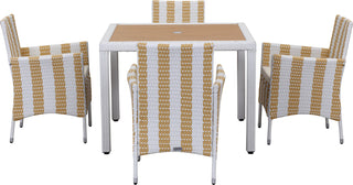 Safavieh Frazier 5 Pc Outdoor Set Gold/White Furniture Main