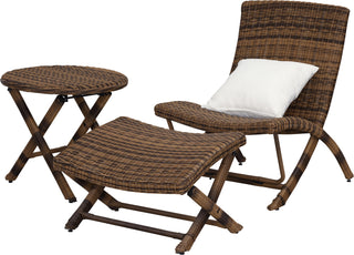 Safavieh Perkins 3 Pc Outdoor Set Brown Furniture 