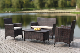 Safavieh Figueroa 4 Pc Outdoor Set Brown/Sand  Feature