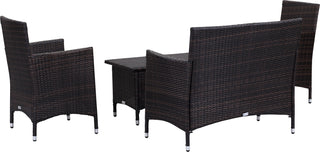 Safavieh Figueroa 4 Pc Outdoor Set Brown/Sand Furniture 