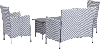 Safavieh Figueroa 4 Pc Outdoor Set Grey/White Furniture 