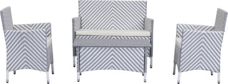 Safavieh Figueroa 4 Pc Outdoor Set Grey/White Furniture Main