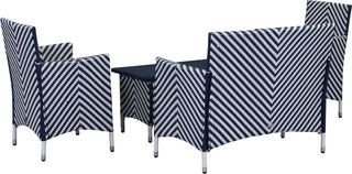 Safavieh Figueroa 4 Pc Outdoor Set Navy/White Furniture 