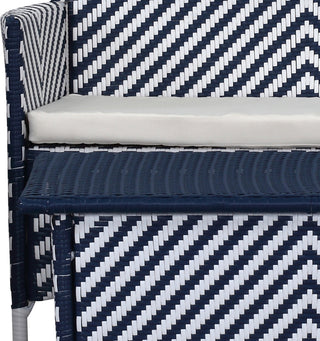 Safavieh Figueroa 4 Pc Outdoor Set Navy/White Furniture 