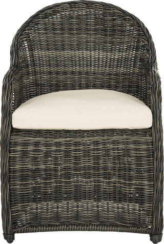 Safavieh Newton Wicker Arm Chair With Cushion Grey/Beige Furniture main image