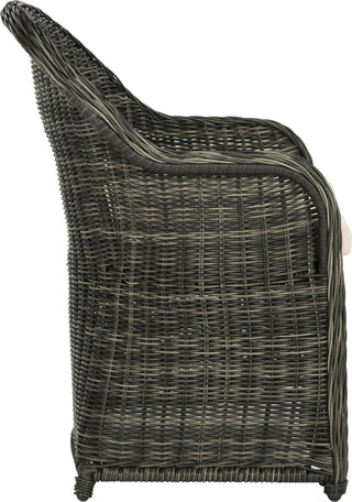 Safavieh Newton Wicker Arm Chair With Cushion Grey/Beige Furniture 