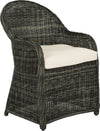 Safavieh Newton Wicker Arm Chair With Cushion Grey/Beige Furniture 