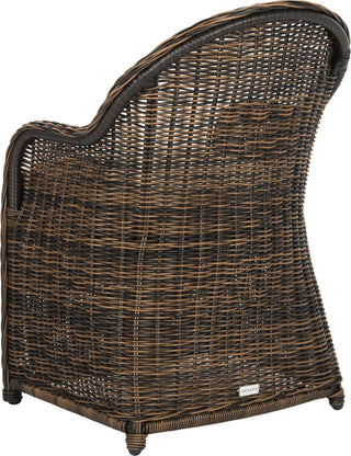 Safavieh Newton Wicker Arm Chair With Cushion Brown/Beige Furniture 