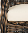 Safavieh Newton Wicker Arm Chair With Cushion Brown/Beige Furniture 
