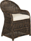 Safavieh Newton Wicker Arm Chair With Cushion Brown/Beige Furniture 