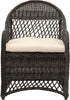 Safavieh Davies Wicker Arm Chair With Cushion Grey/Beige Furniture main image