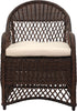 Safavieh Davies Wicker Arm Chair With Cushion Brown/Beige Furniture main image