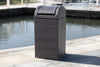 Safavieh Bishop Outdoor Wicker 18 Gallon Trash Bin Brown Furniture  Feature
