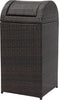 Safavieh Bishop Outdoor Wicker 18 Gallon Trash Bin Brown Furniture 